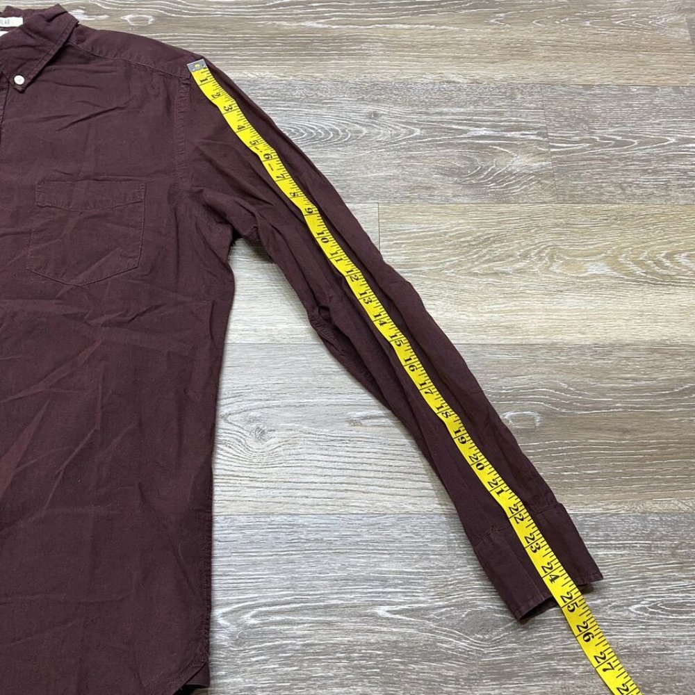 L.O.G.G. by H&M Regular Fit Button Down Burgundy Casual Shirt Men's Size Small - Picture 6 of 8